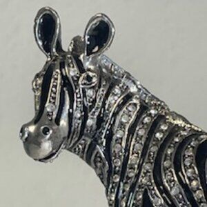 Zebra Pewter & Crystal Trinket Box
